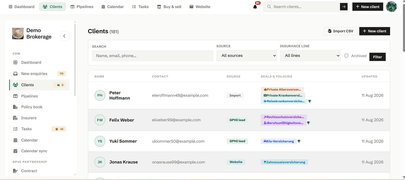 Client CRM in Phi CRM
