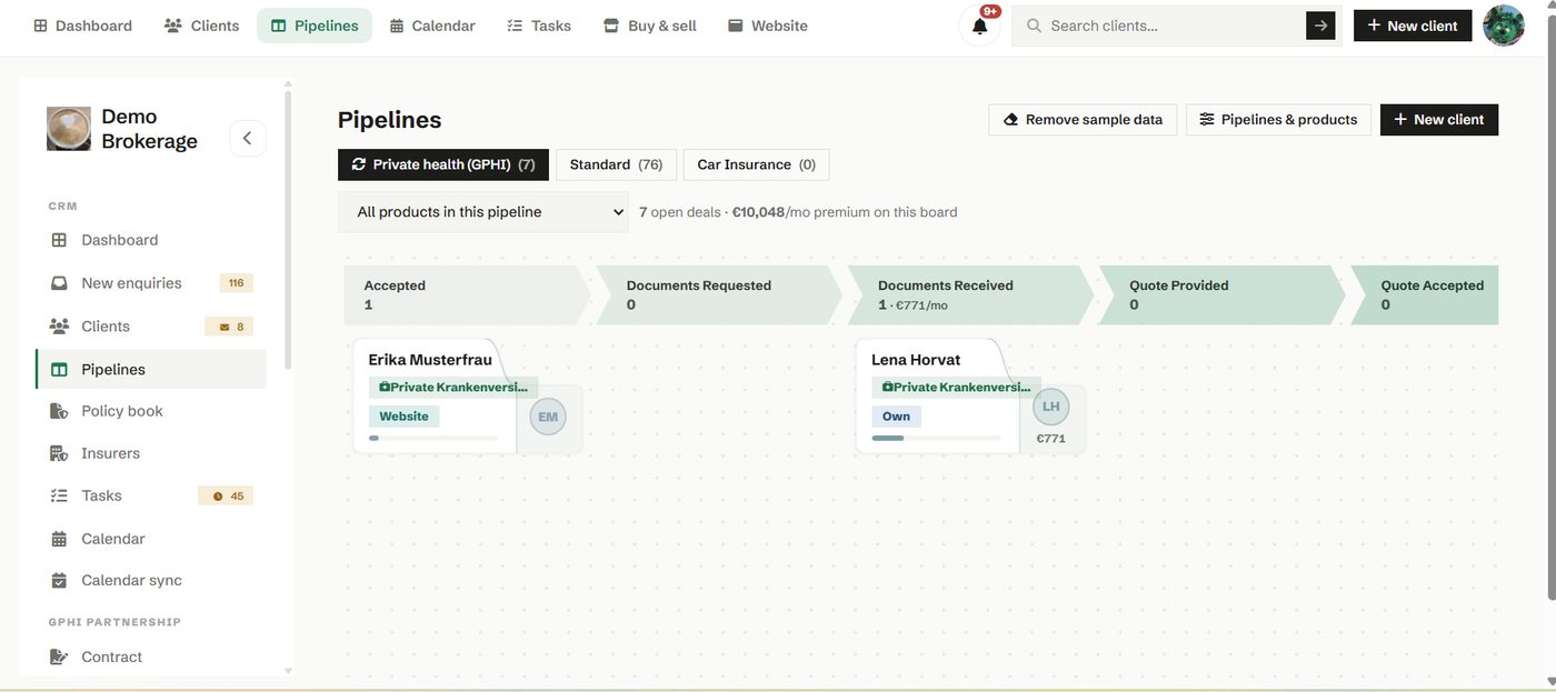 Pipelines in Phi CRM